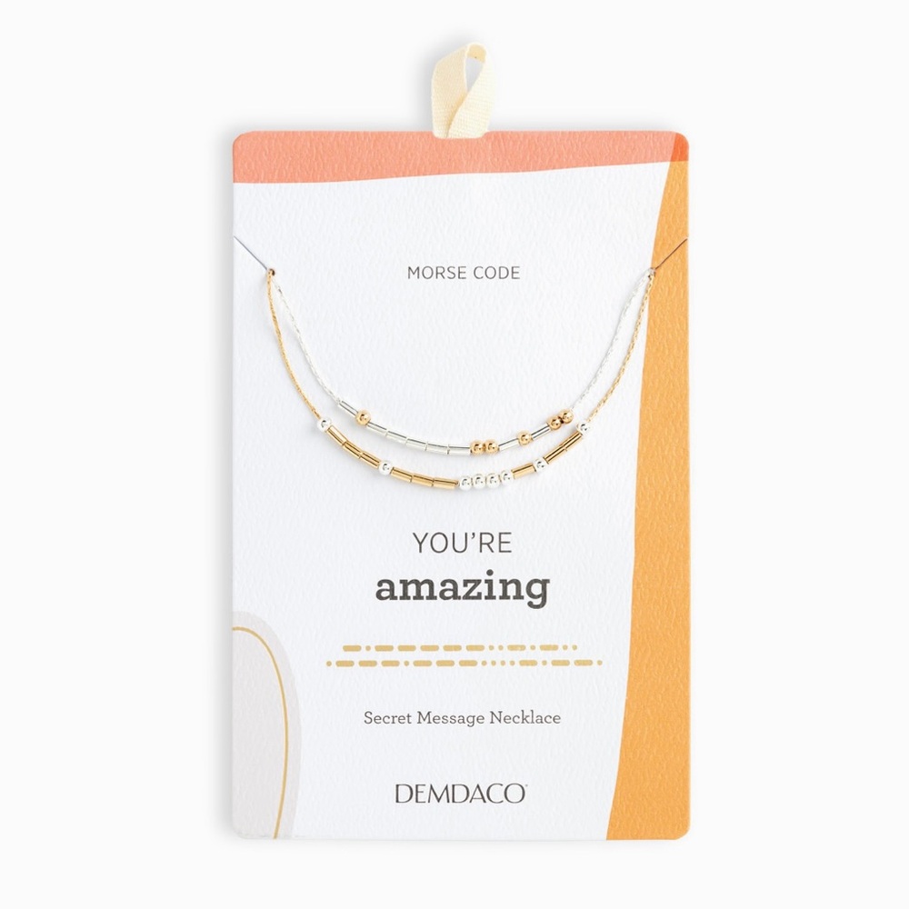 Demdaco Morse Code YOU’RE AMAZING Necklace NWT